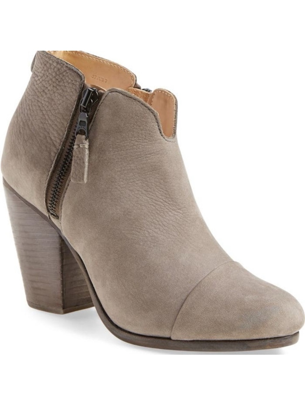 RAG & BONE Margot Taupe Suede Ankle Bootie with Side Zip